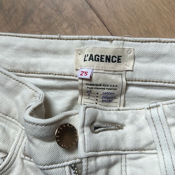 NWOT L’AGENCE Danica Wide Leg High Rise crop Jeans Macadamia - Picture 3 of 12